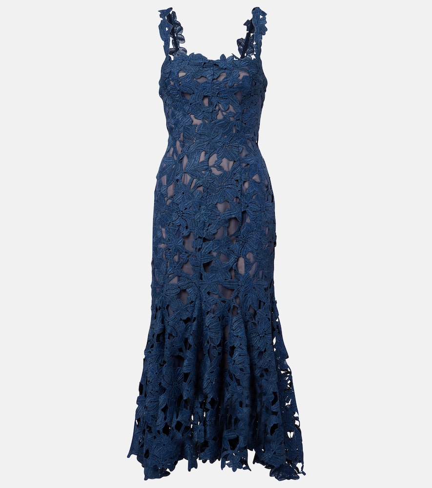Oscar De La Renta Guipure Lace Midi Dress