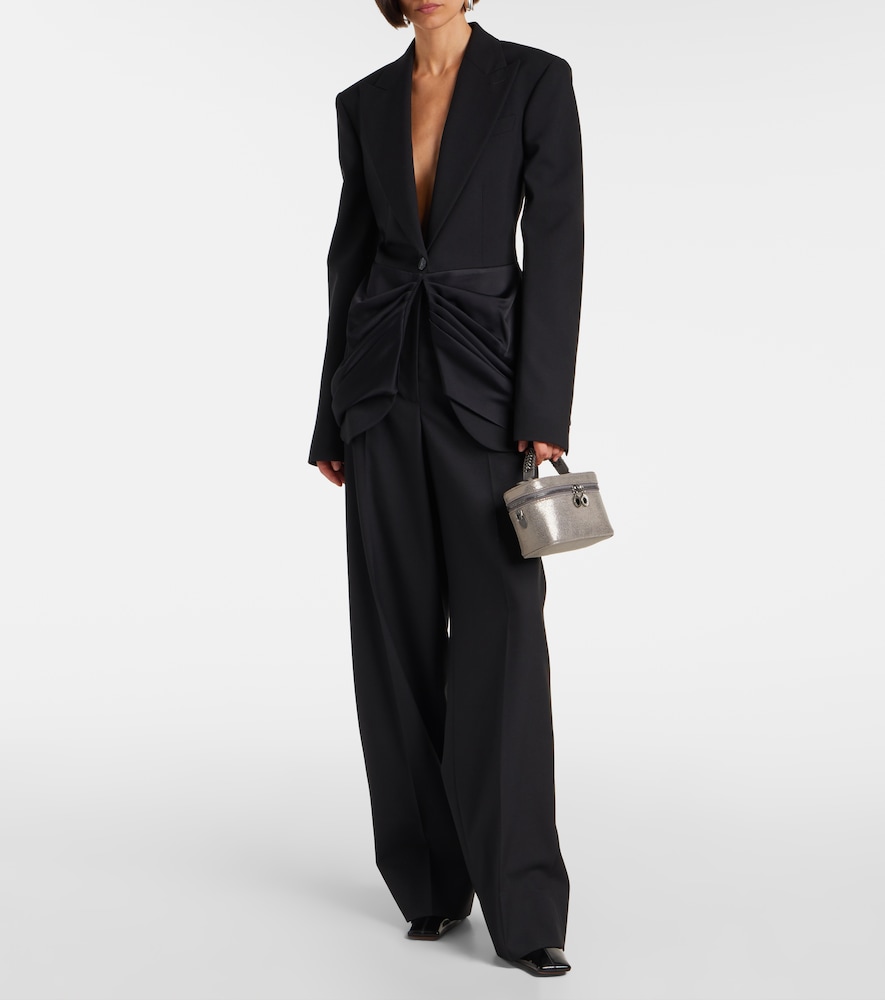 Stella McCartney Draped satin-trimmed wool blazer