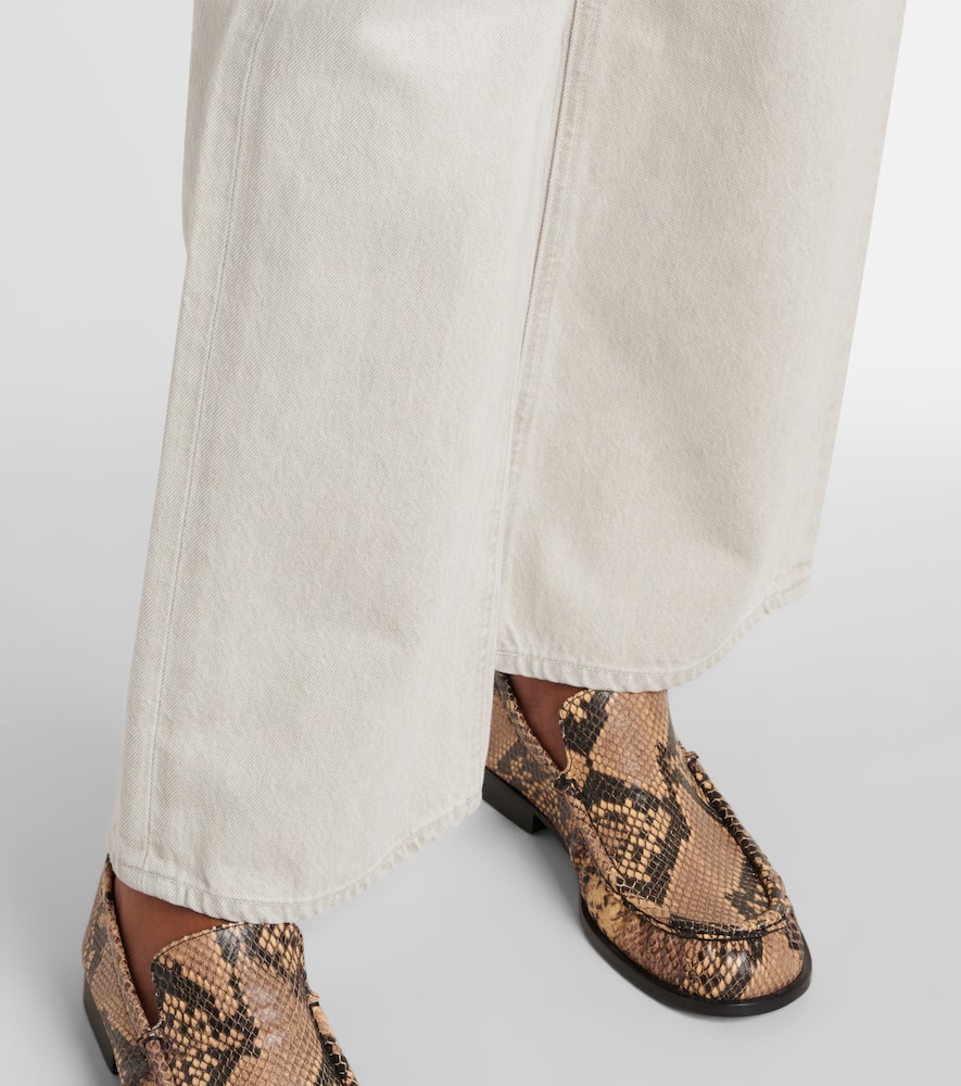 Shop Agolde Ren High-rise Wide-leg Jeans