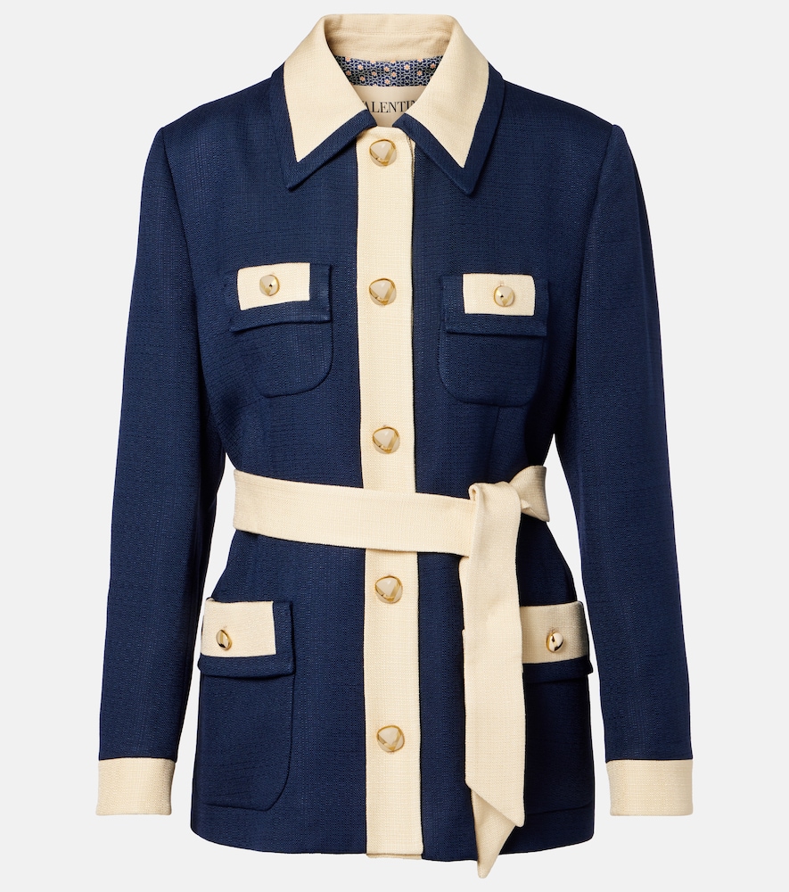 Valentino Women's Blue Belted Jacket UK Size 18 - Mytheresa