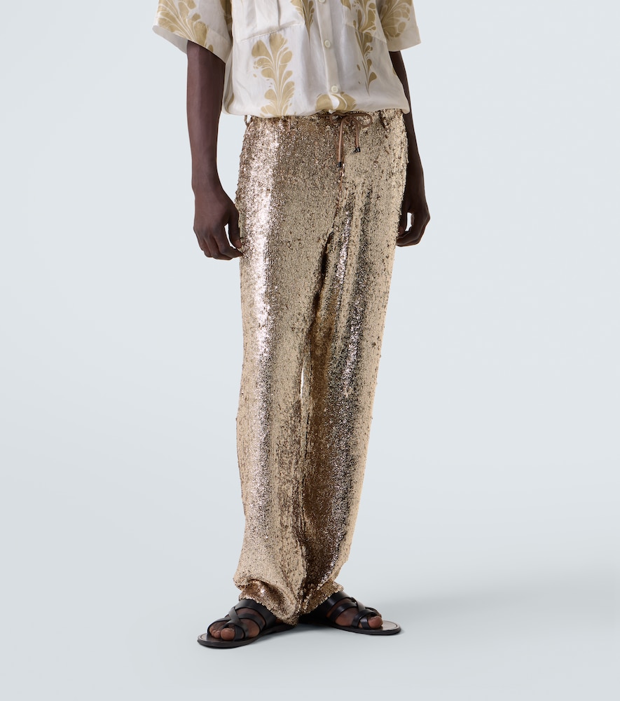  Dries Van Noten Dries Van Noten Sequined Straight Pants 