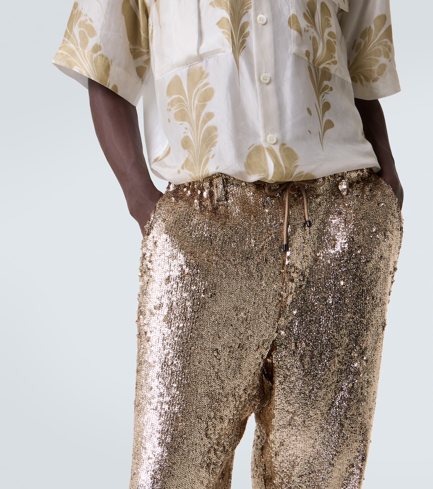  Dries Van Noten Dries Van Noten Sequined Straight Pants 