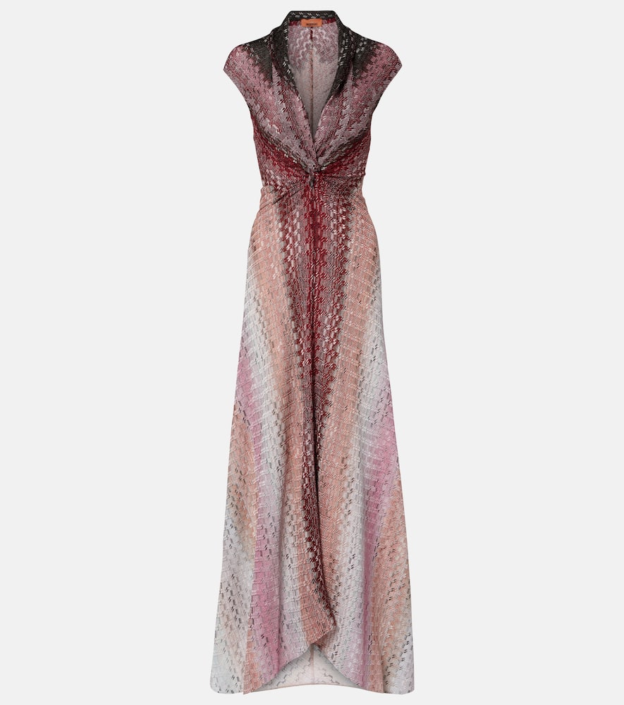 Missoni Zigzag Jacquard Lamé Midi Dress In Multi
