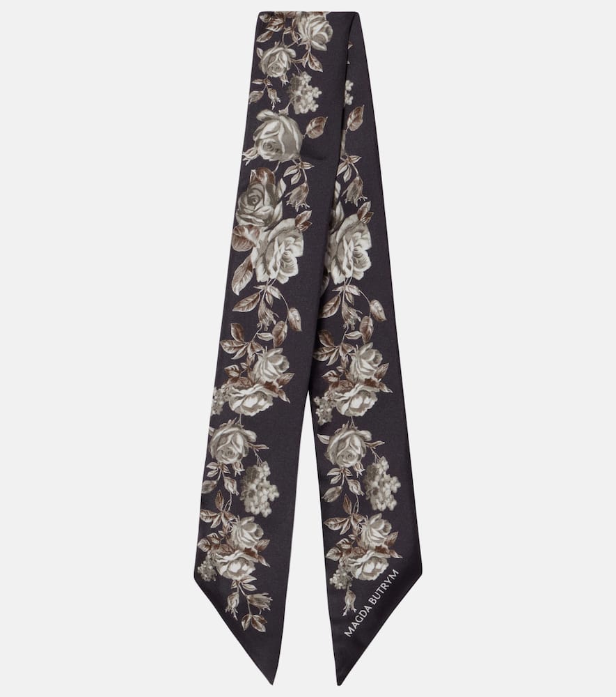 Floral silk scarf