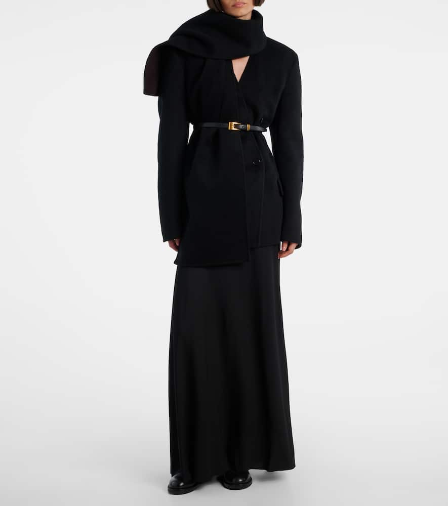 The Row Calitra Scarf-detail Cashmere Jacket In Black