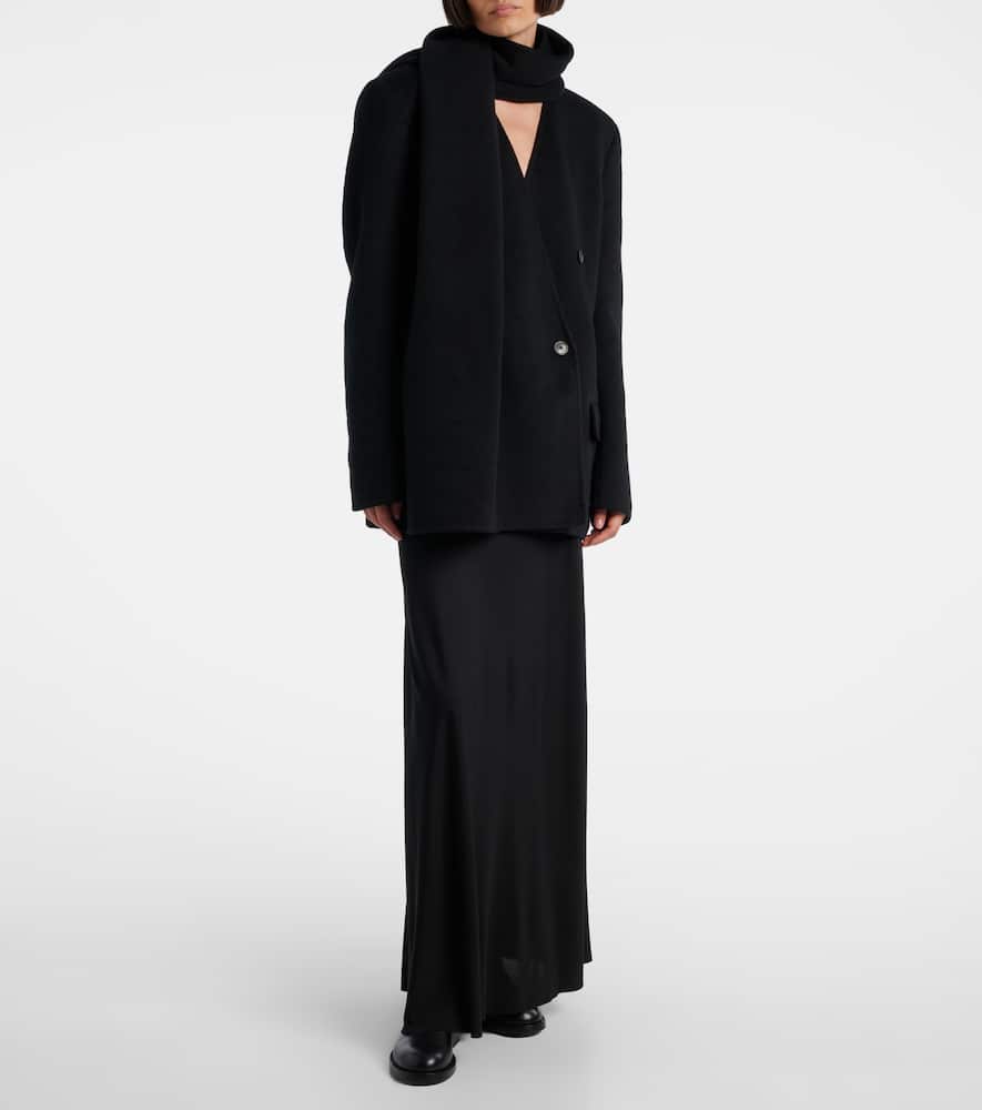 The Row Calitra Scarf-detail Cashmere Jacket In Black