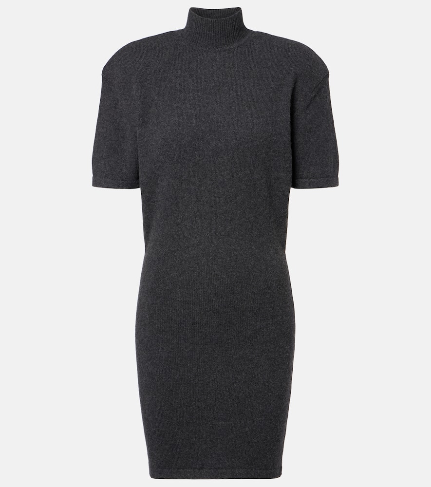 Jacquemus Knitted Wool And Cashmere Minidress In Blue