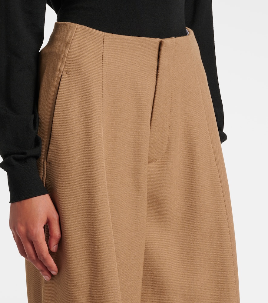 Victoria Beckham Womens Dark Camel Sculptural Tapered-leg Wool Trousers In Neutral
