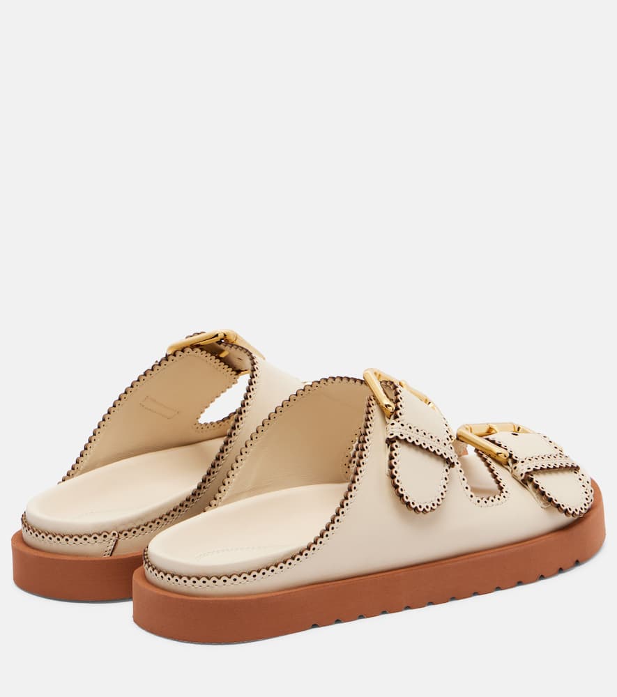 Zimmermann Goldie Leather Sandals In Neutral