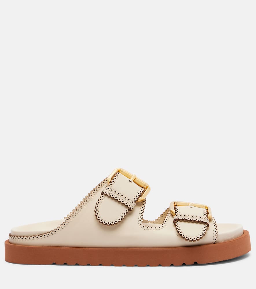 Zimmermann Goldie Leather Sandals In Neutral