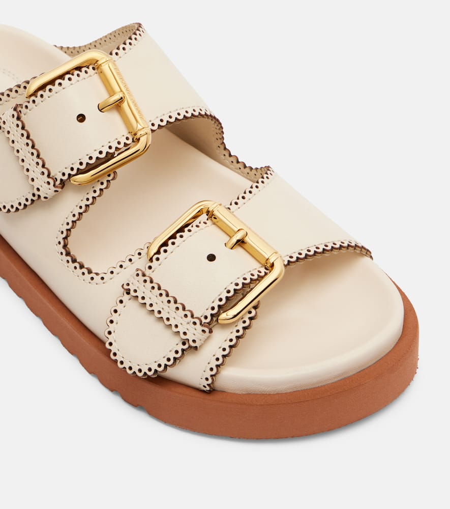 Zimmermann Goldie Leather Sandals In Neutral