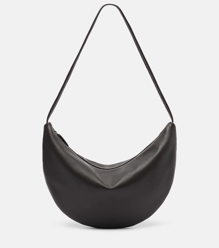 The Row Izzy Small Leather Shoulder Bag In Brown