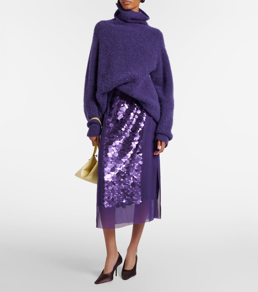 Joseph Meslay Alpaca-blend Turtleneck Sweater In Blue