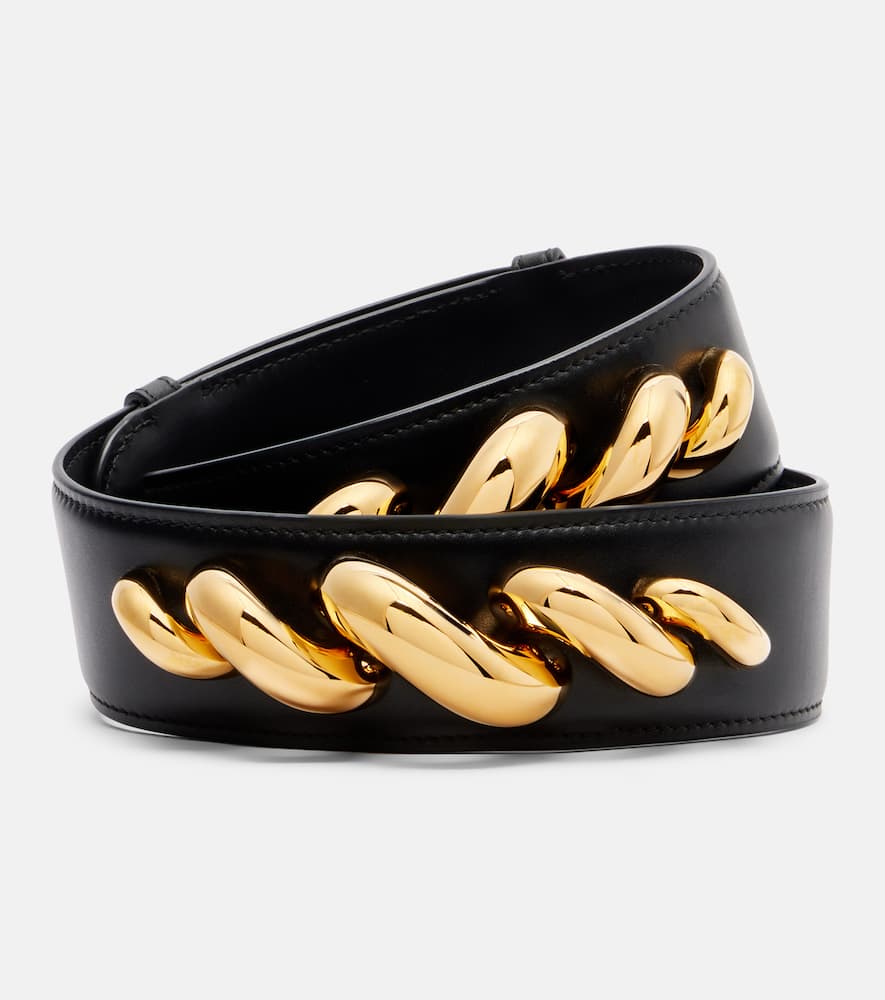 Alaïa Torsion Embellished Leather Belt In Black