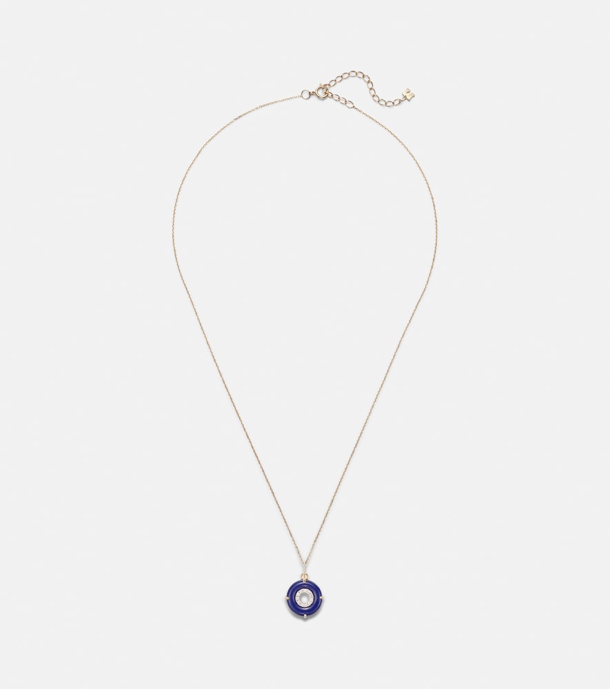 Mateo 14kt gold pendant necklace with lapis lazuli and diamonds