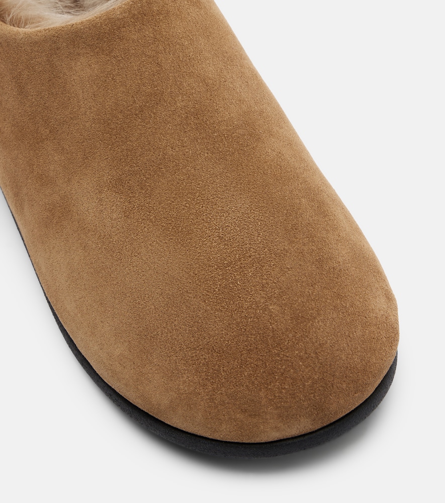 Big Bootie Shearling-Trimmed Suede Slip-On Shoes