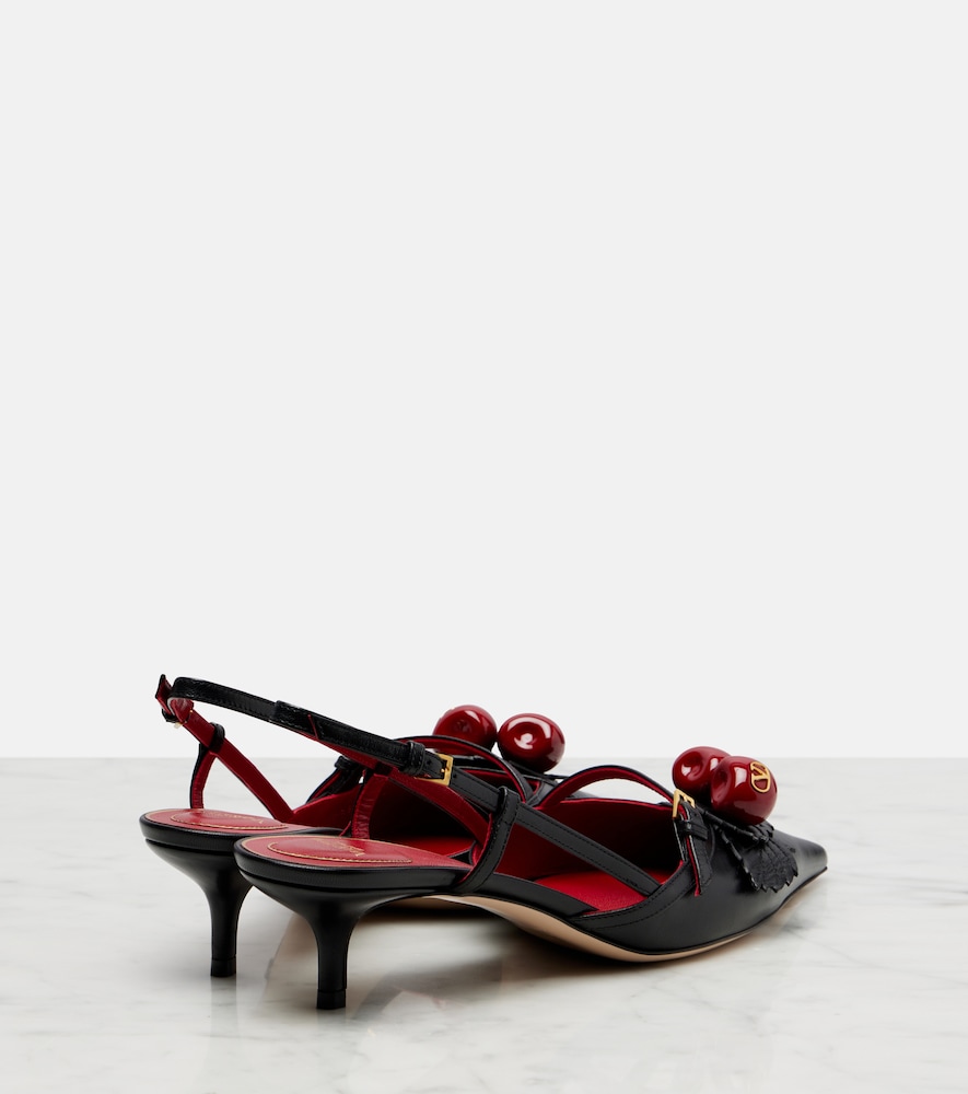  Valentino Garavani Valentino Garavani Slingback-pumps Cherryfic 45 Aus Leder 