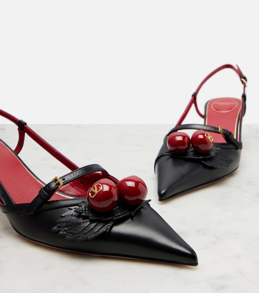  Valentino Garavani Valentino Garavani Slingback-pumps Cherryfic 45 Aus Leder 