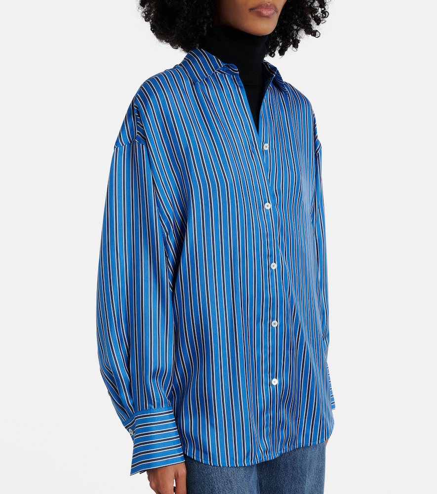 Striped Oversized Silk Shirt
