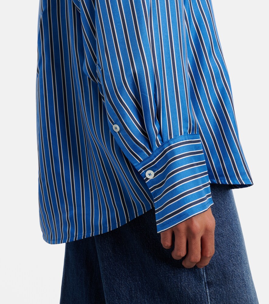 Striped Oversized Silk Shirt