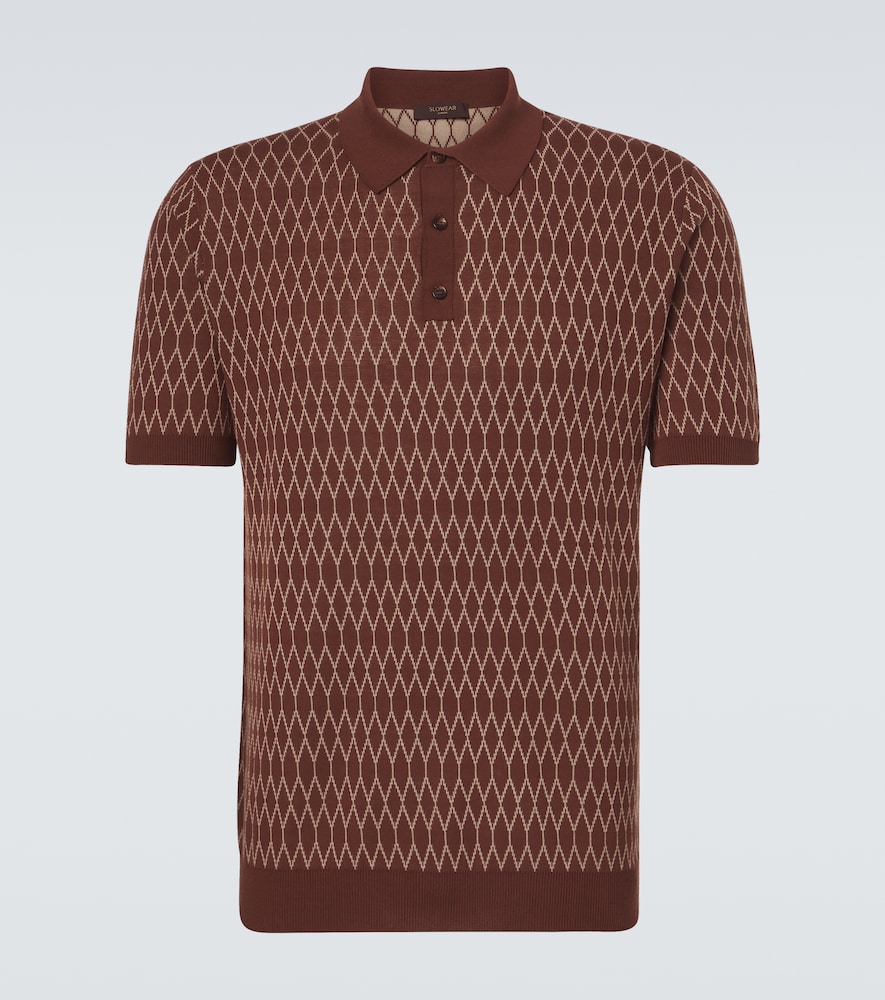 Slowear Cotton jacquard polo shirt