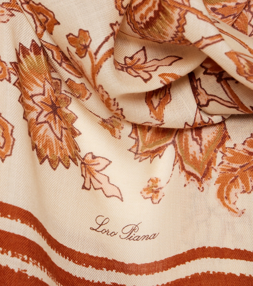  Loro Piana Loro Piana Floral Cashmere And Silk Scarf 