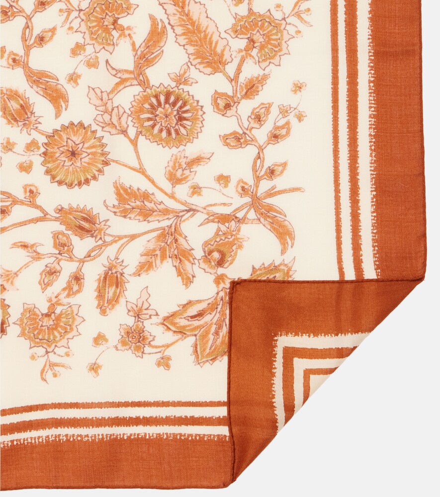  Loro Piana Loro Piana Floral Cashmere And Silk Scarf 