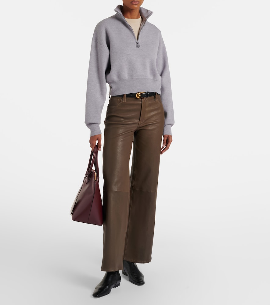 Frame Le Slim Palazzo leather wide-leg pants