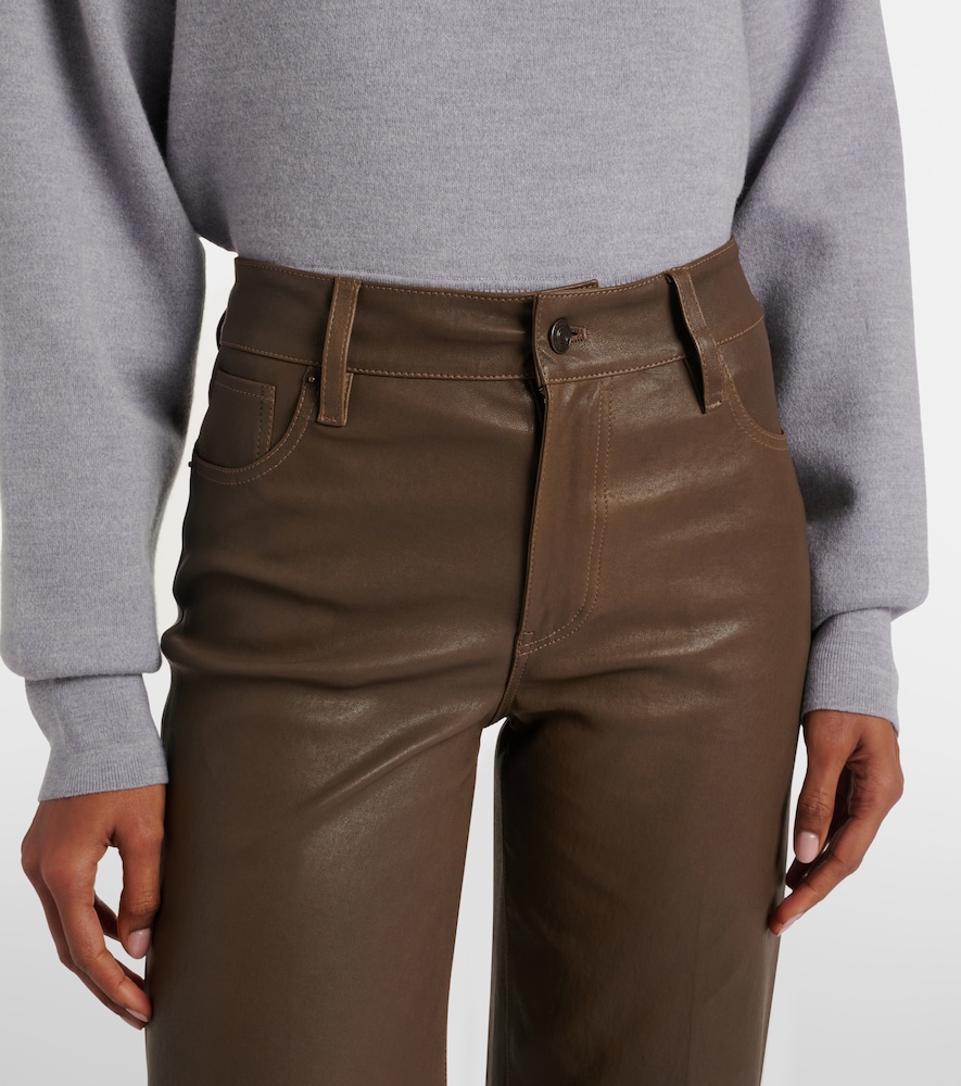  Frame Frame Weite Hose Le Slim Palazzo Aus Leder 