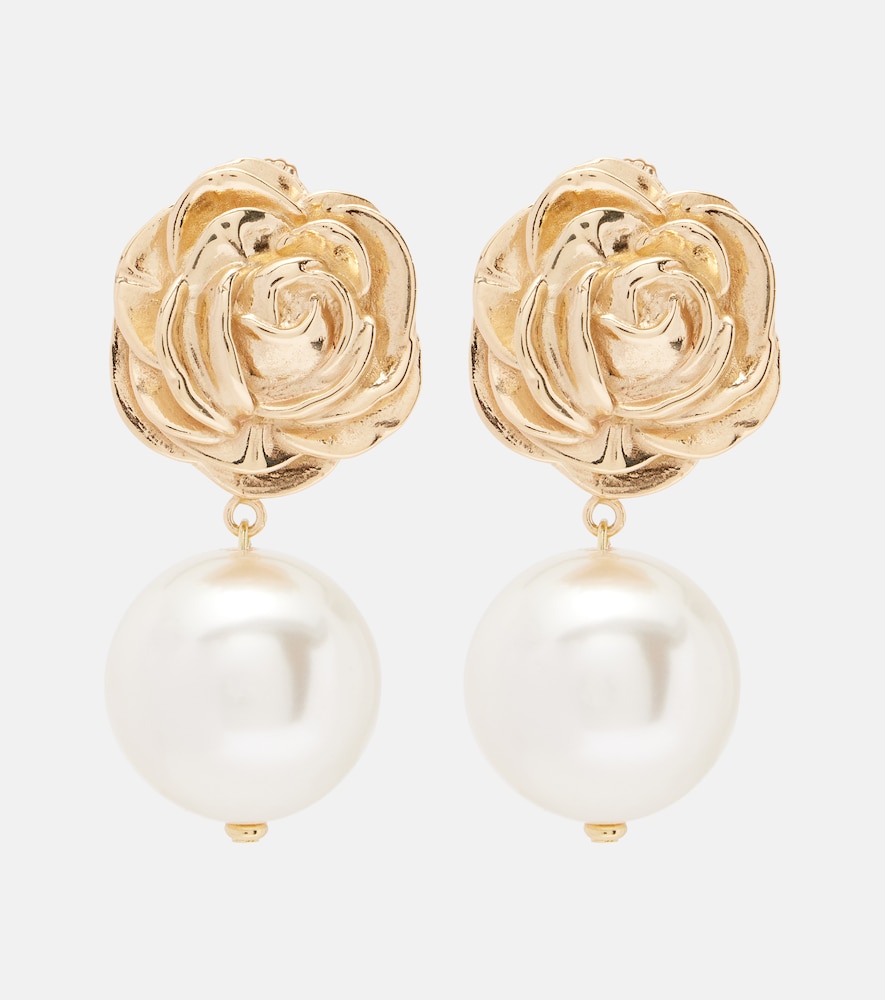 Orecchini pendenti placcati oro con perle bijoux