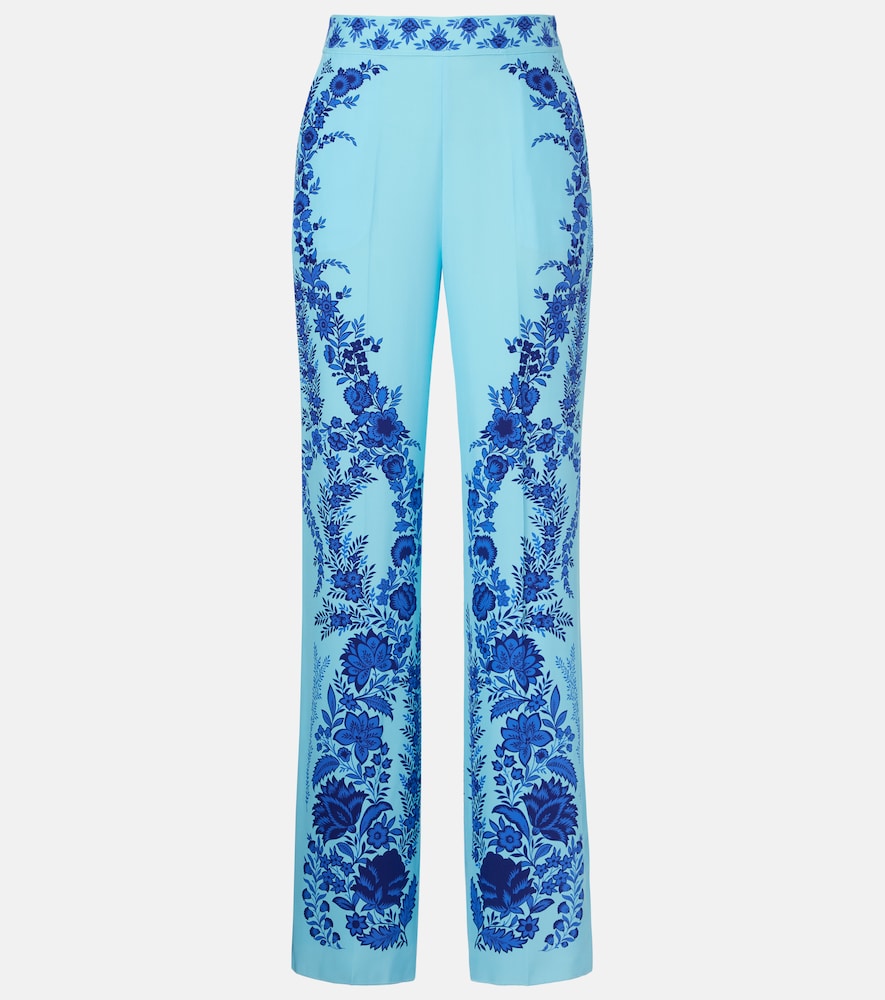 Etro Women's Multicoloured Floral Silk Straight Pants UK Size 8 - Mytheresa