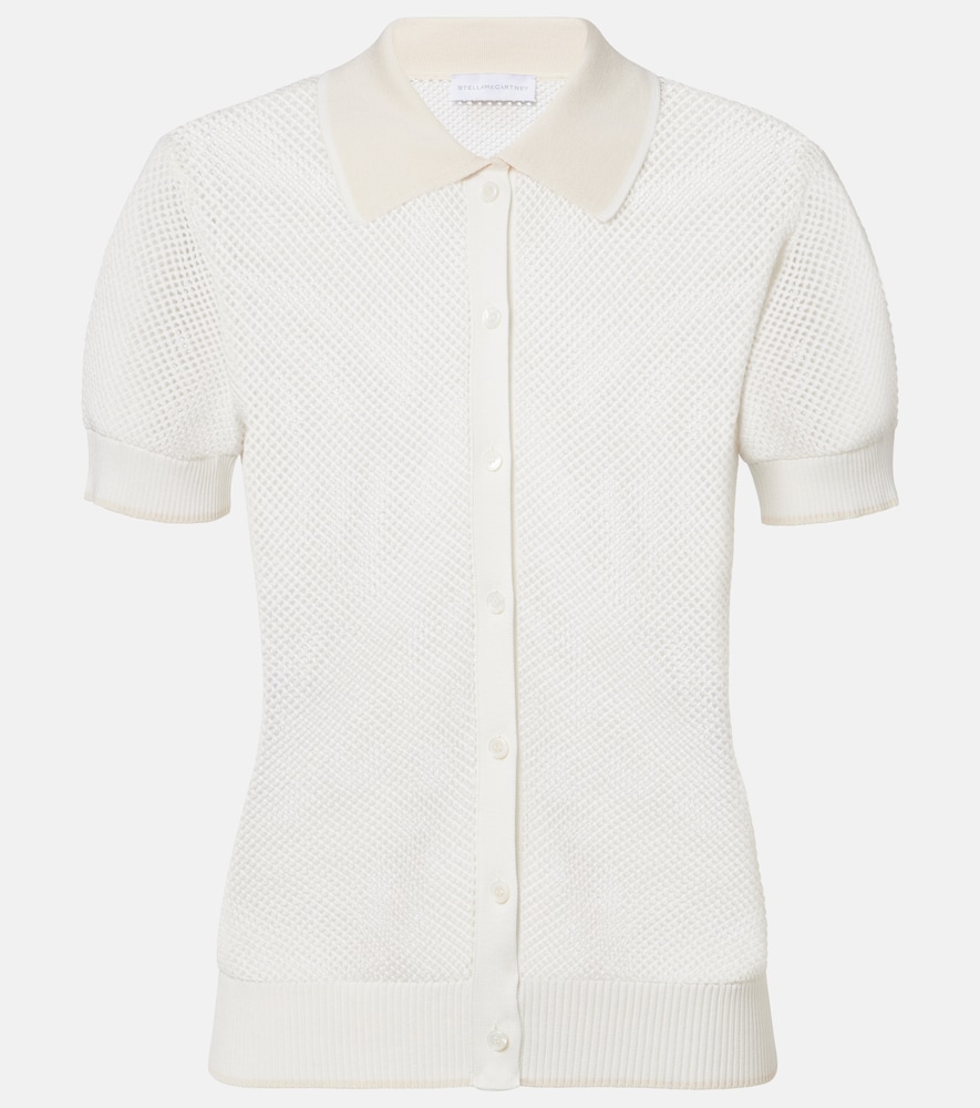 Stella McCartney Crochet cotton polo shirt
