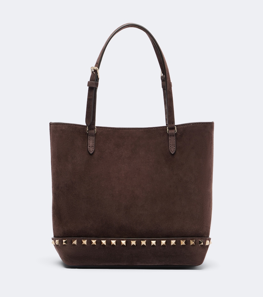Valentino Garavani Women's Brown Rockstud Small Suede Top-Handle Bag - Mytheresa