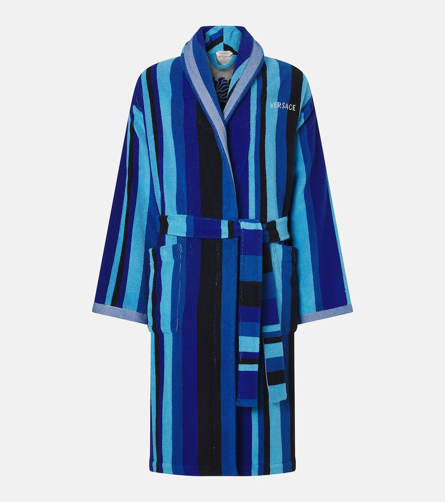 Versace Home Striped cotton terry bathrobe