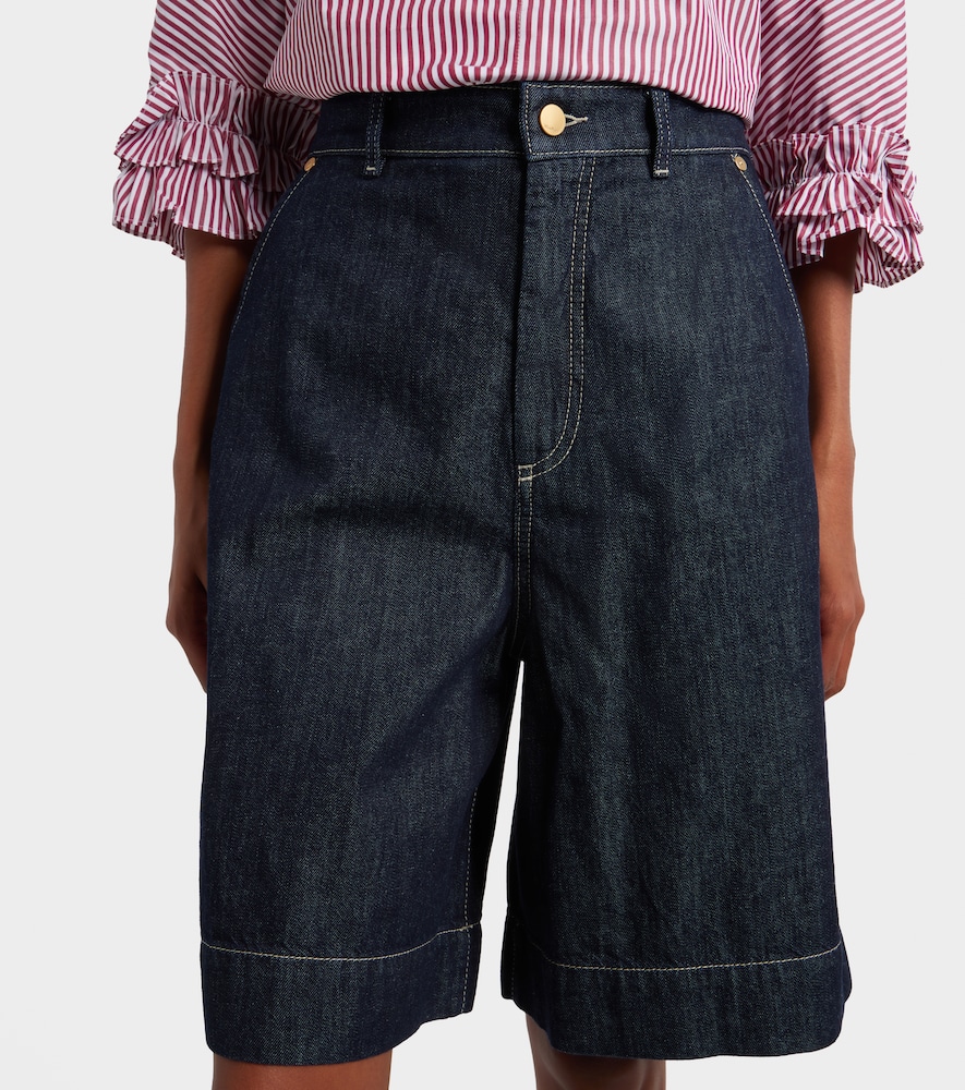  's Max Mara 's Max Mara Quadro Denim Bermuda Shorts 