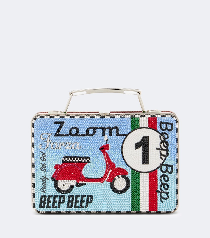 Judith Leiber Lunch Box Beep Beep Embellished Clutch In Blue