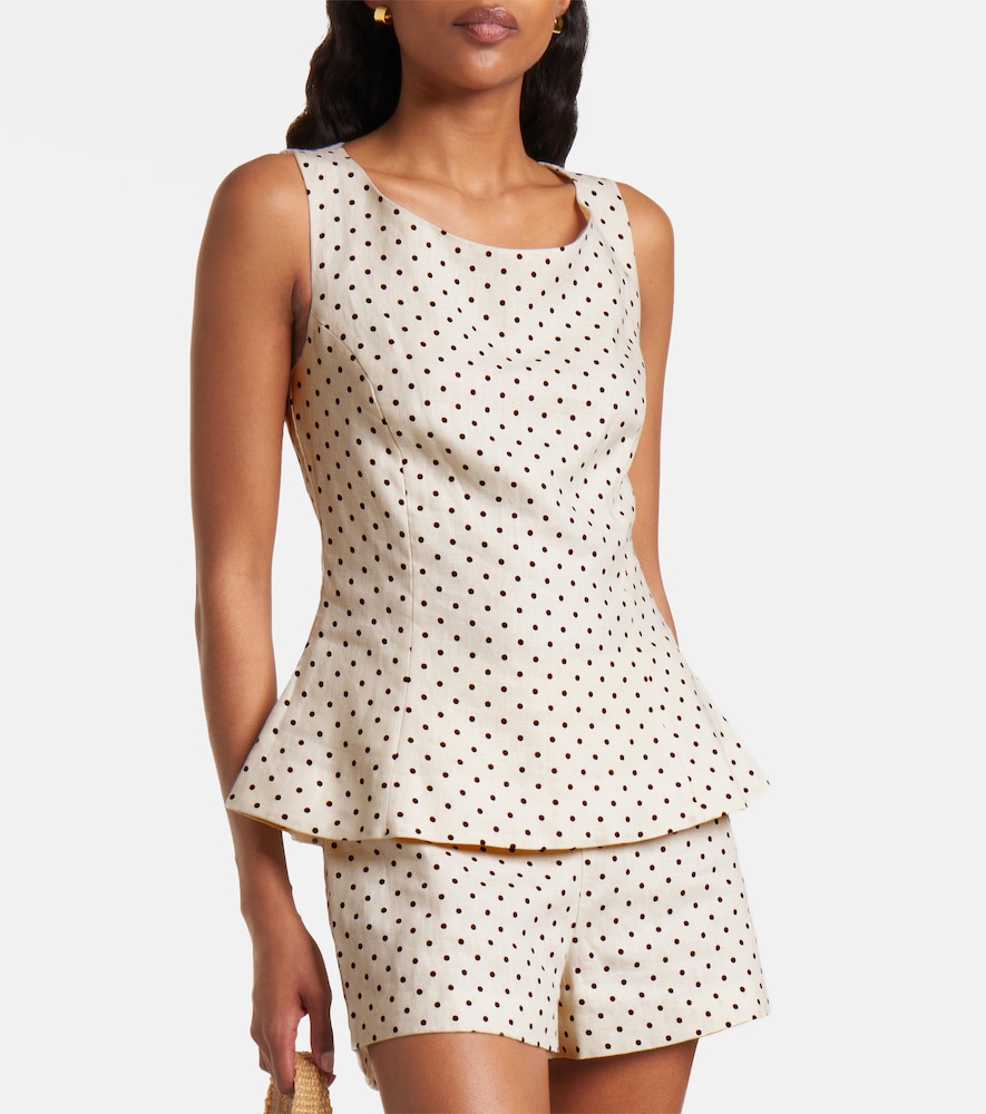 Faithfull Lila polka-dot linen shorts