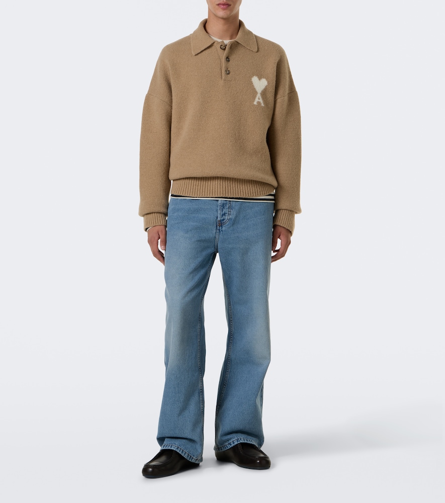 Faded Wide-Leg Jeans