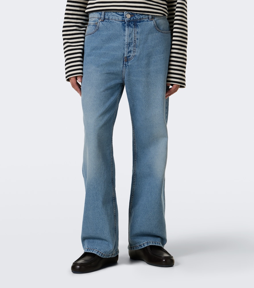 Faded Wide-Leg Jeans