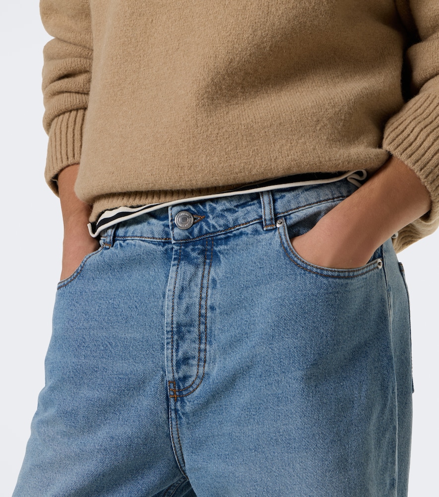 Faded Wide-Leg Jeans