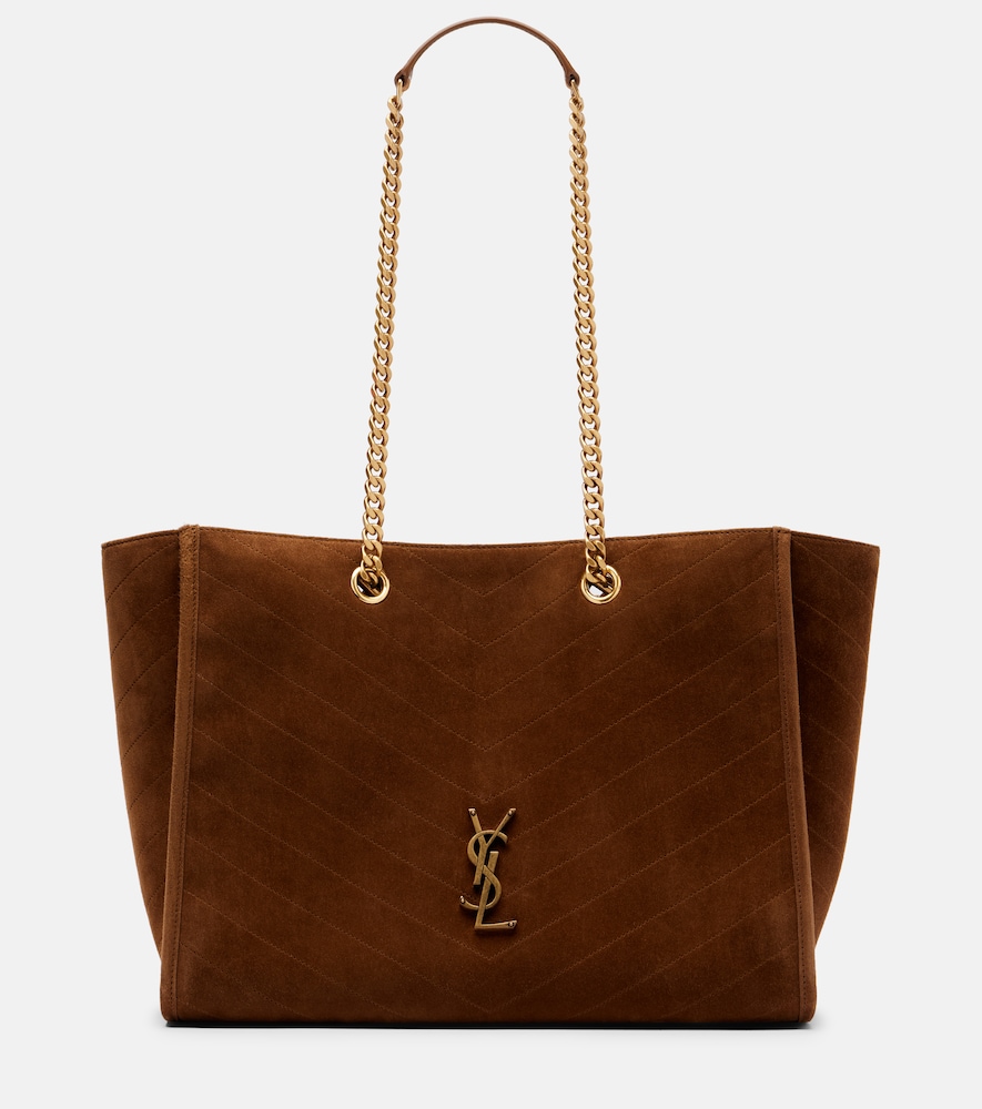 Saint Laurent Niki Large Suede Tote Bag In Sand