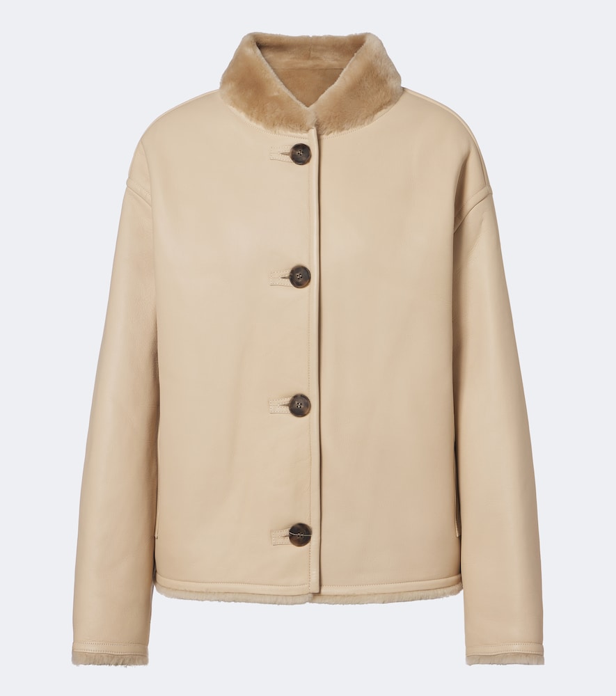 Wendbare Jacke aus Leder mit Shearling