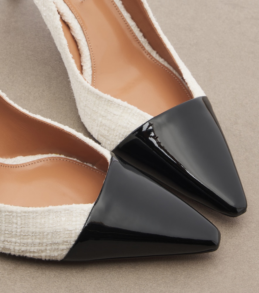 Orbit Leather-Trimmed Tweed Pumps