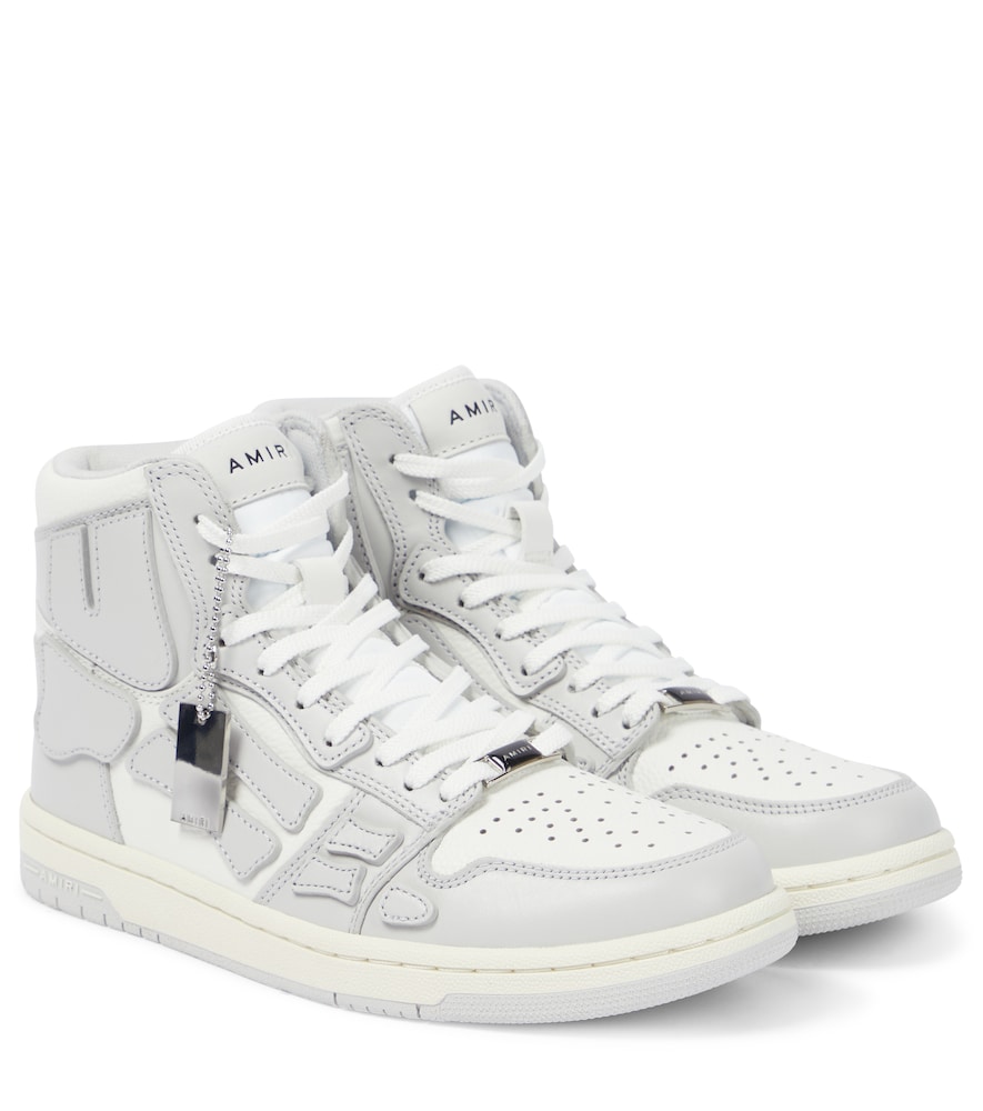 Amiri Skeleton High-top Leather Sneakers In White | ModeSens