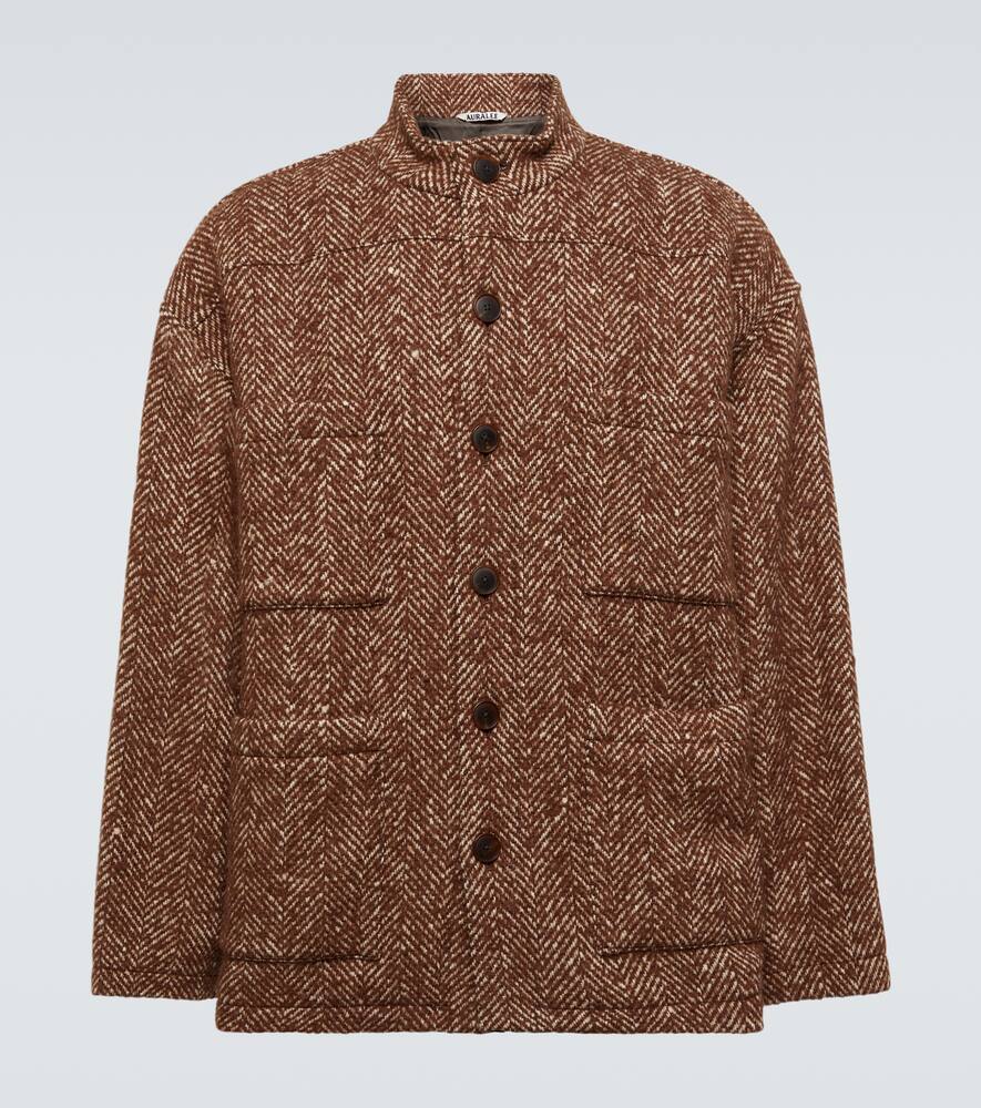WOOL SILK MIX TWEED BLOUSON auralee