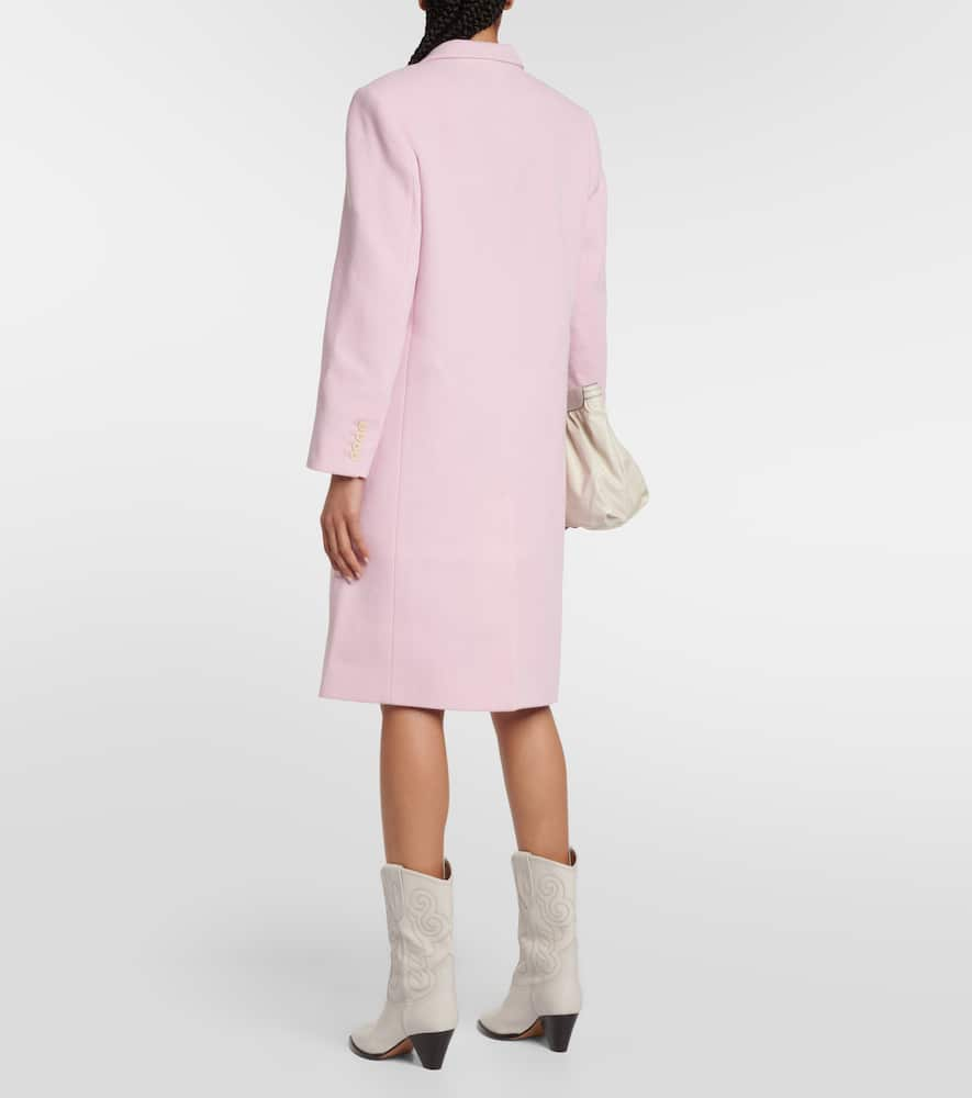 Shop Isabel Marant Fantine Wool And Cotton Coat In Light Pink