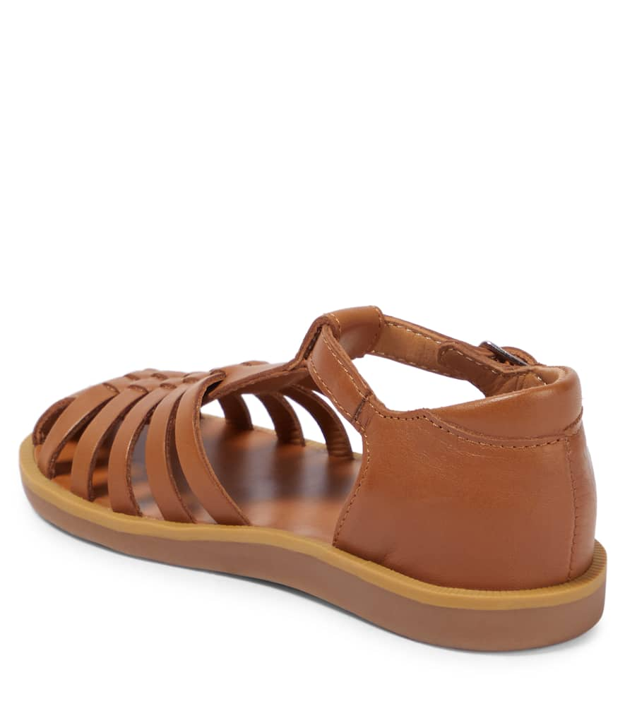 Shop Pom D'api Poppy Pitti Leather Sandals In Nappa Camel