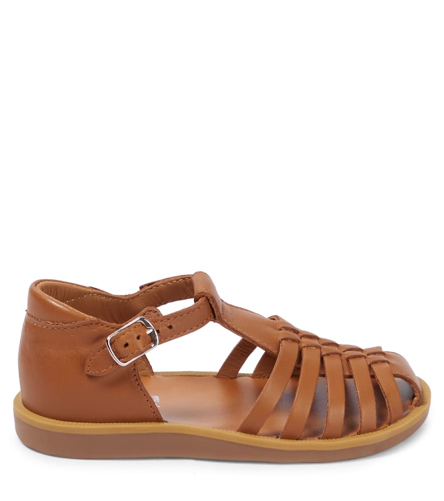 Shop Pom D'api Poppy Pitti Leather Sandals In Nappa Camel