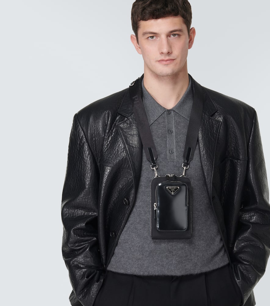 Prada Re-Nylon and leather phone pouch