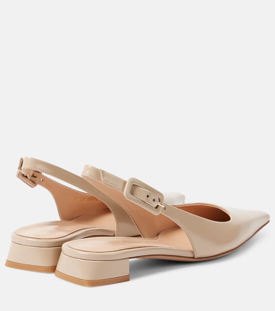 Gianvito Rossi Lindsay 20 Patent Leather Slingback Ballet Flats In Brown